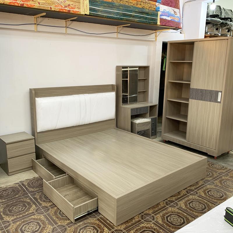 [Freeship HCM] Giường ngủ bọc nệm 2 hộc kéo MDF CPX-G09 0