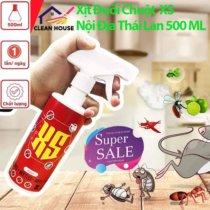 Bình xịt đuổi chuột, côn trùng XS trong ôtô - Dung dịch Chiết Xuất Thảo Mộc, xuất xứ Thái Lan dung tích 500ML 5
