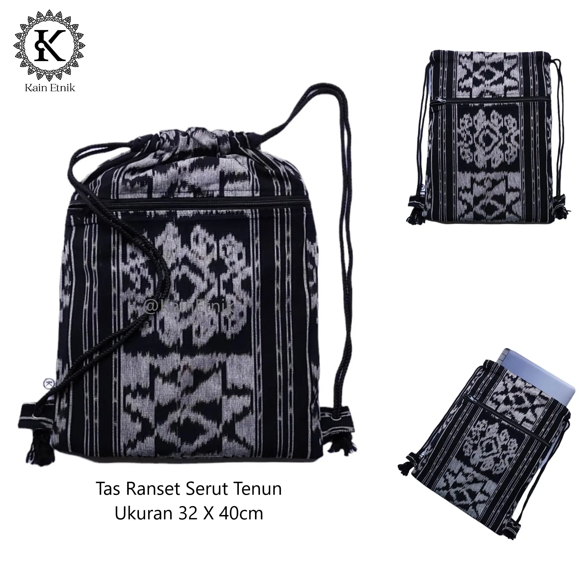 Tas Ransel Serut Tenun - Tas Tenun Serut