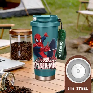 Tumbler Spider Man Botol Air Minum Aesthetic Stainless Steel Tumblr CUP 500 ML Termos Keep Cold Hot Tambler Coffee Viral Cool Easy Carry Cangkir Kopi Hadiah - BPA Free, Food Grad
