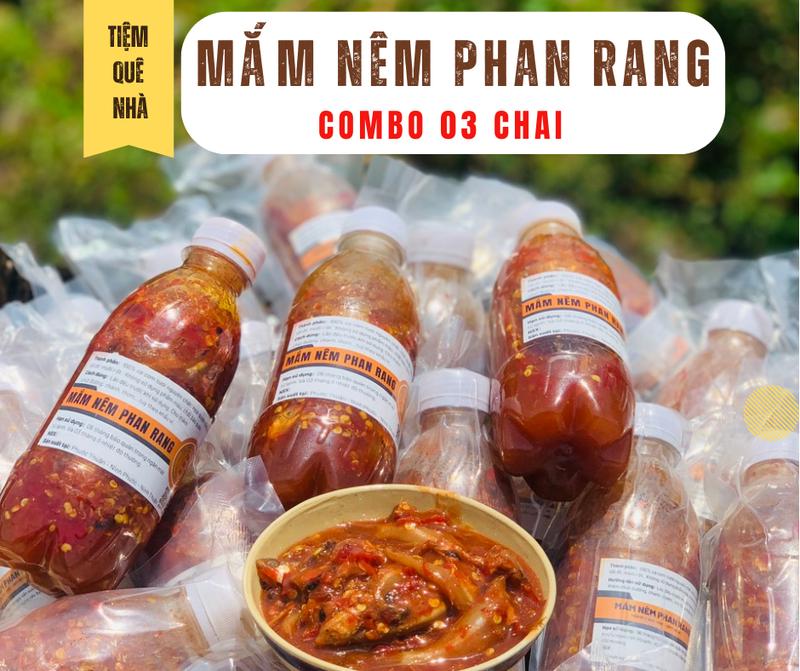 Combo 03 Chai mắm nêm cá cơm Phan Rang - Mắm Cá cơm ủ nguyên con sẵn gia vị Nước Sốt vừa ăn - Đặc sản Phan Rang - Tiệm Quê Nhà