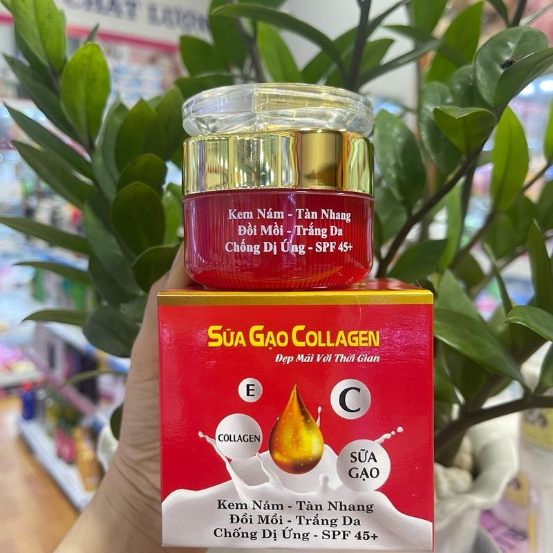 Kem Sữa Gạo Collagen dành cho da nám,sạm,tàn nhang,đồi mồi.....hộp 30g kem 