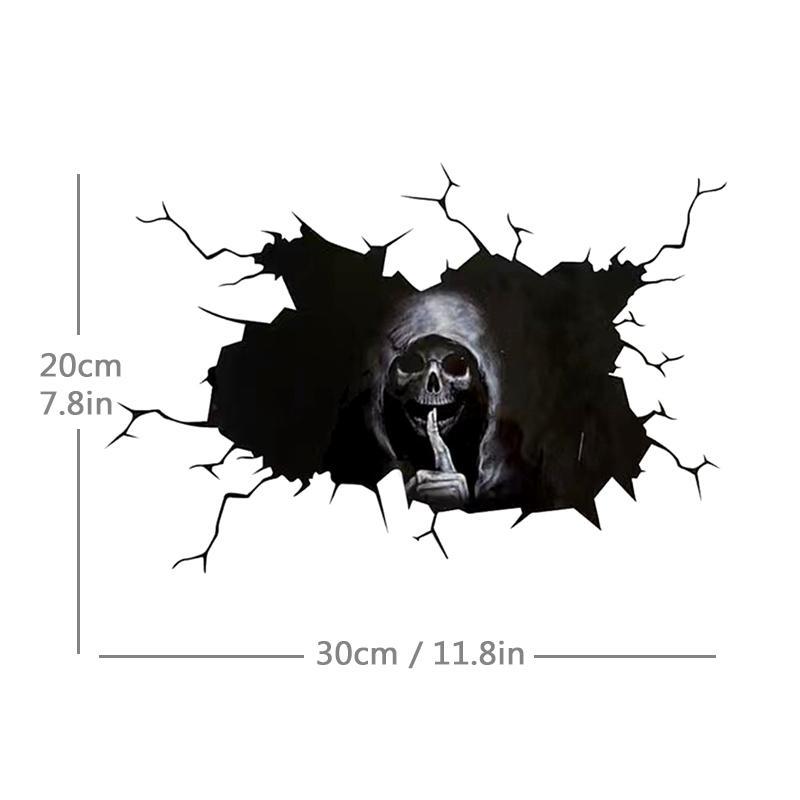 Creative Skull Pattern Car Stickers, Creative Car Window Decorative Sticker, Universal Self-adhesive Decal, Car Rear View Mirror Decoration 1