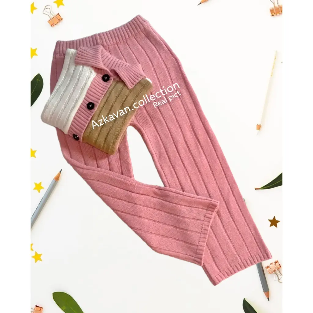ONE SET ANAK/ stelan anak perempuan Celana MIX kemeja rajut set kulot anak usia 4-12 tahun