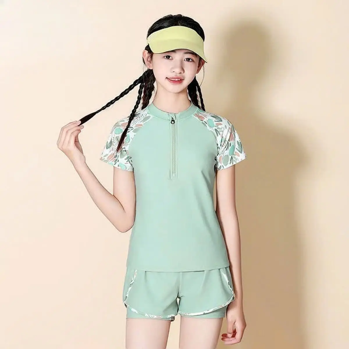 Bộ bơi bé gái, đồ bơi cho bé gái và mẹ quần đùi 2 lớp kín đáo, bộ bơi elsa bé gái 15kg tới 54kg