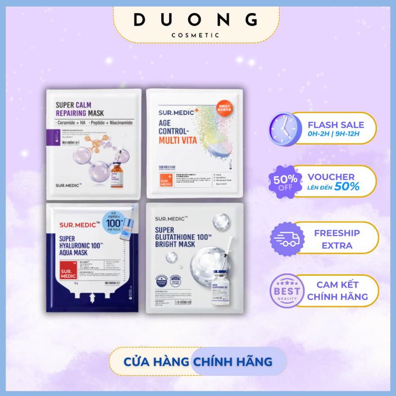 [3] Hộp 10 miếng Mặt Nạ Dưỡng Da Sur.Medic cấp ẩm, phục hồi, Chăm Sóc Da Hàn Quốc mask surmedic