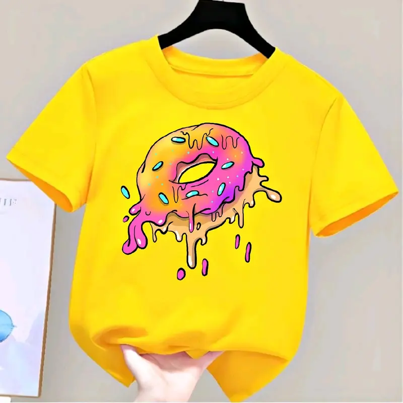Kaos Anak Donat Kaos Anak Ideal Usia 2-10 Tahun Combed Perempuan Katun Baju Baju Motif Fashion 1