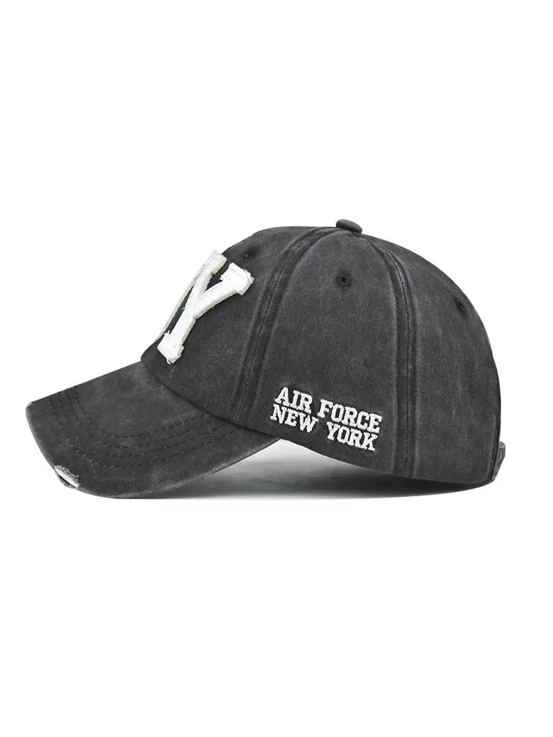 Product Introduction of Unisex Retro Distressed Embroidered Baseball Cap, Fashionable 3D Lettering Casual Style Duckbill Hat, for Hiking and Cycling, for Men and Women 3