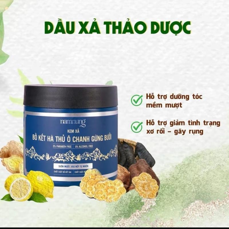 Product Introduction of Combo Gội Xả Nam Nung Xanh Dương Bồ Kết Hà Thủ Ô Chanh Gừng Ngăn Rụng Tóc Giúp Mọc Tóc Con 500ml 6