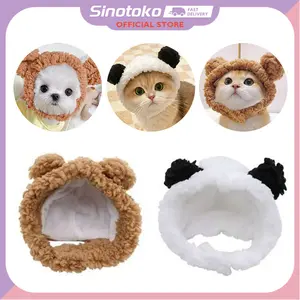 Topi Kostum Beruang Panda untuk Kucing & Anjing – Aksesoris Hewan Peliharaan Lucu, Cocok untuk Cosplay & Dekorasi