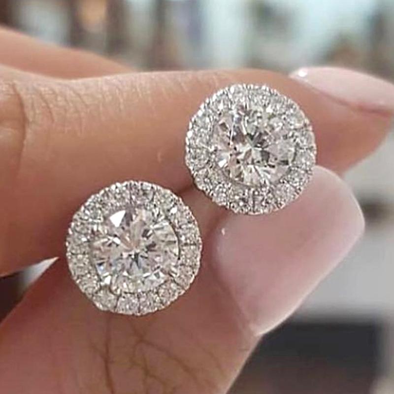 Bông Tai Đinh tán Dát Kim Cương Giả Tròn, Thời Trang Rồng, Dành Cho Nữ, Chất Liệu Hợp Kim Sang Trọng, Thích Hợp Làm Quà Sinh Nhật, Thời Trang 8