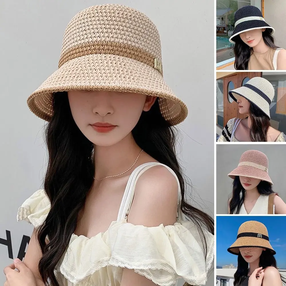 Mũ Bucket, Thoáng Khí, Ngoài Trời, Làm Bằng Vải Lanh Bông, Thích Hợp Đi Biển, Mũ Chống Nắng, Dành Cho Phụ Nữ Và Trẻ Em Gái
