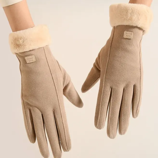 [ Happy Girl Shop ] Glove Musim Dingin Wanita Import Korean Edition Style Looks Menawan Fitting Activity Hiking Desain Touch Screen Gadegt Full Cover Wrist Bulu Thick All Colour Beatiful Sweet Good Seller Suede Inner Flace Warm Premium WINTER GLOVE 5