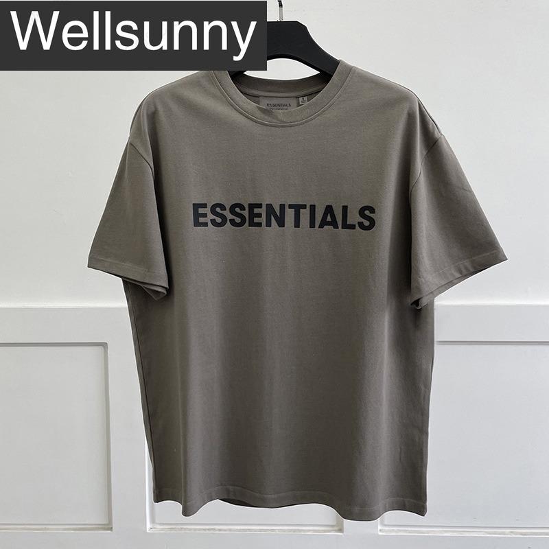 Áo Thun ESSENTIALS, Hàng Mới Về Mùa Hè, Dáng Rộng Vừa Vặn, Logo Chữ Cao Su, Ngoại Cỡ, ngắn Tay, Phong Cách Hip Hop, Unisex, 100% Cotton, Thích Hợp Cho Thể Thao, Áo Thun 5