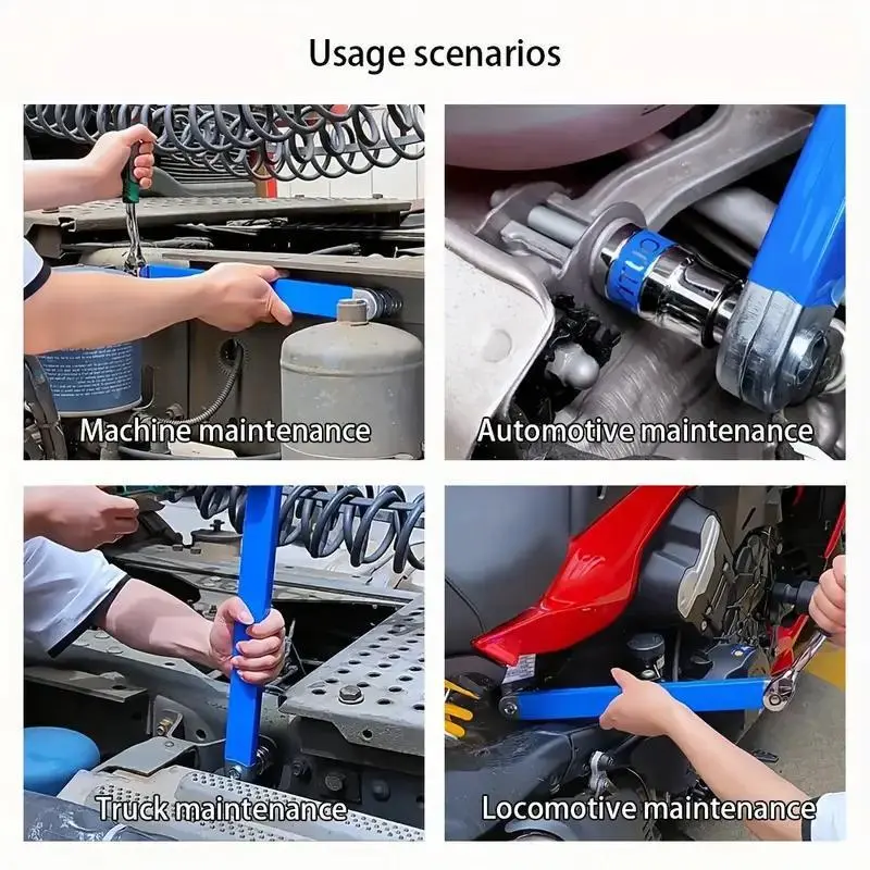 Universal Impact Ready Offset Extension Wrench Set, 1/2", 1/4", 3/8" Square Drive Adapters, Durable Wrench Set for Small Spaces and Tightening in Confined Areas 5