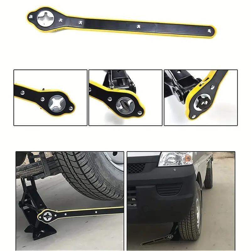 Product Introduction of 360° Swivel Labor-saving Auto Jack Ratchet Wrench, Long Handle Jack Ratchet Wrench, Universal Car Tire Wheel Jack Lift Speed Handle Tool 11