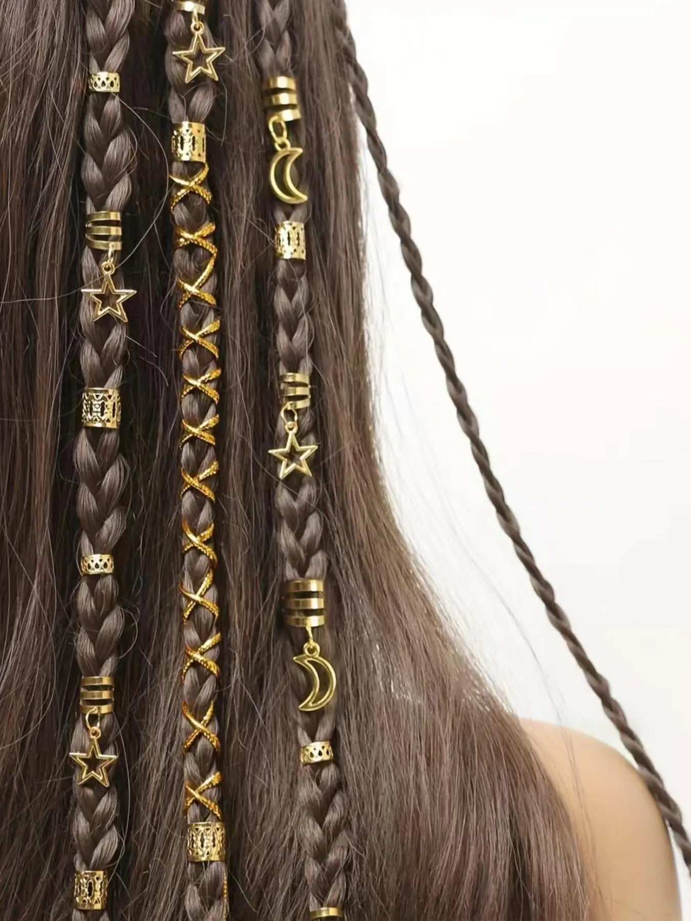 Vintage Star & Moon Design Hair Rings, Summer Hollow out Design Hair Accessories for Women & Girls, Trendy Prom Hairstyles 2024 Hair Accessories for Daily Hairstyle Decoration
