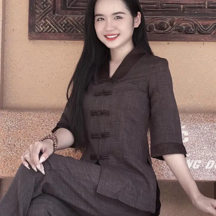 Set Pháp Phục A04  Chất Liệu Linen Cao Cấp, Màu Nâu Sang Trọng. Phù Hợp Đi Chơi, Đi Lễ Chùa.