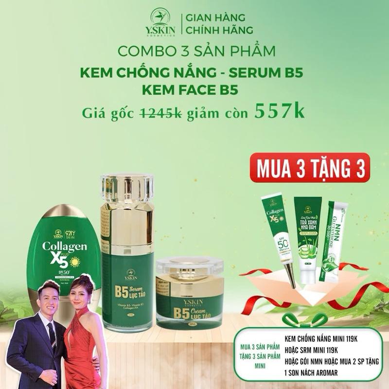 [TY103] [ MUA 1 TẶNG 1)  Combo 3 Sản Phâm ( KCN CollagenX5 - Serum B5 Lục Tảo- Kem Face B5-Lục Tảo ) Dưỡng Da - Dưỡng Ẩm ( ( Mua 1 sp tặng 1 srm mini hoặc 2 nmn mini Mua 2 sp tặng 1 son nách )