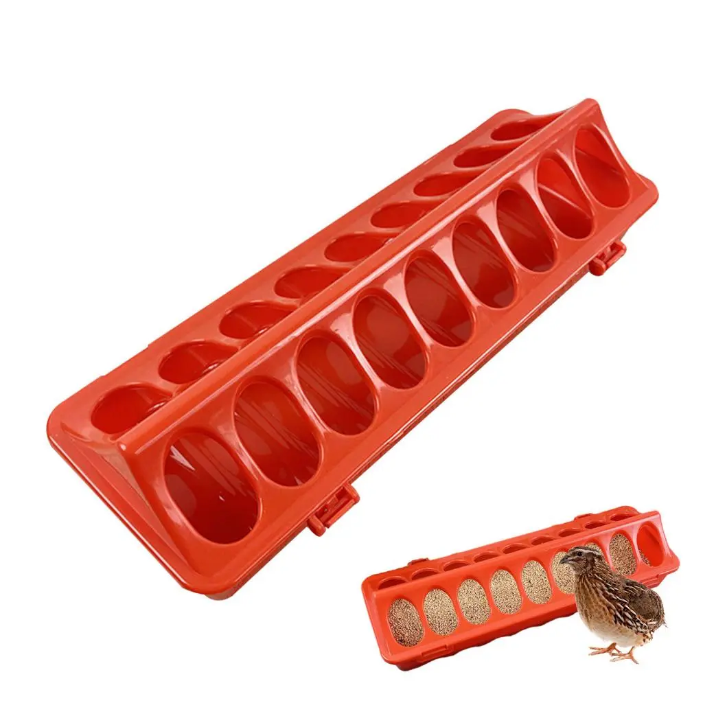 SKA_ Hygienic Chick Feeder Chicken Feeder with Non-slip Design Small Poultry Feeding Tray with No Waste for Ducks Quails and Chickens