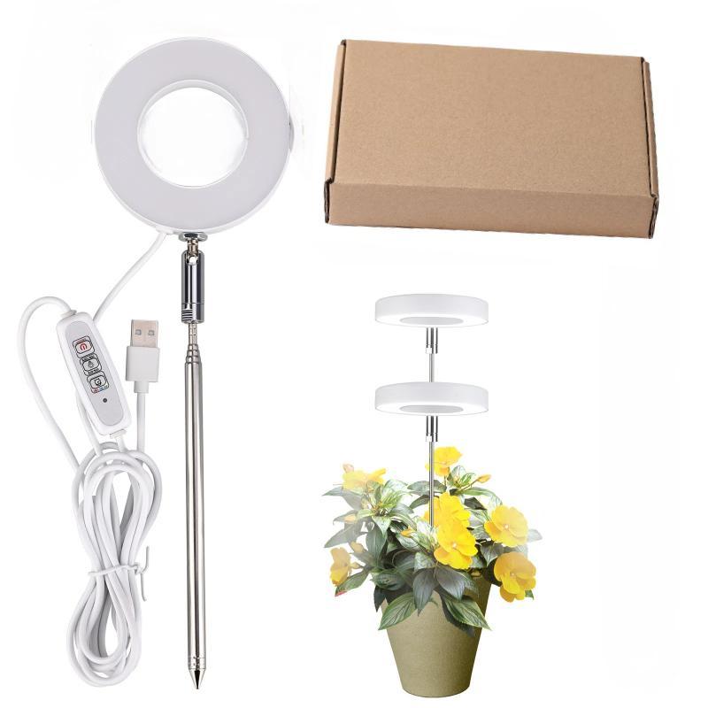 Full Spectrum LED Plant Growing Light, Height Adjustable Growing Lamp, 4 Dimmable Brightness Small Plants Growing Lamp, Pot, Modern, Home 5