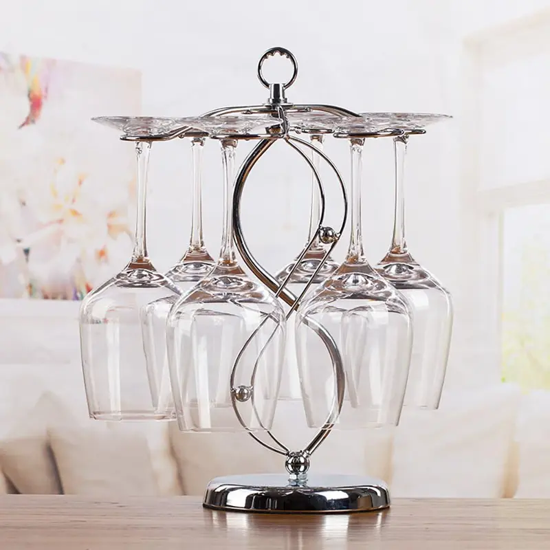 Giá Treo Ly Rượu Vang Decor.Dihuna Màu Xám Bạc, Khay Treo Ly Đồ Decor Trang Trí Để Bàn, Kệ Tủ Rượu, Làm Quà Tặng 4