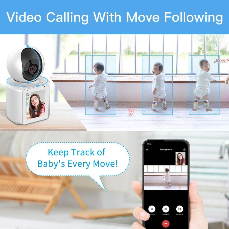 Product Introduction of 2MP HD Wireless WiFi Two-Way Camera, 2.8 Inch IPS Screen, 360 ° 1080P Home Security Camera, 5V USB Power Supply, with Audio, Two-Way Call, Automatic Humanoid Tracking, Night Vision Camera 13