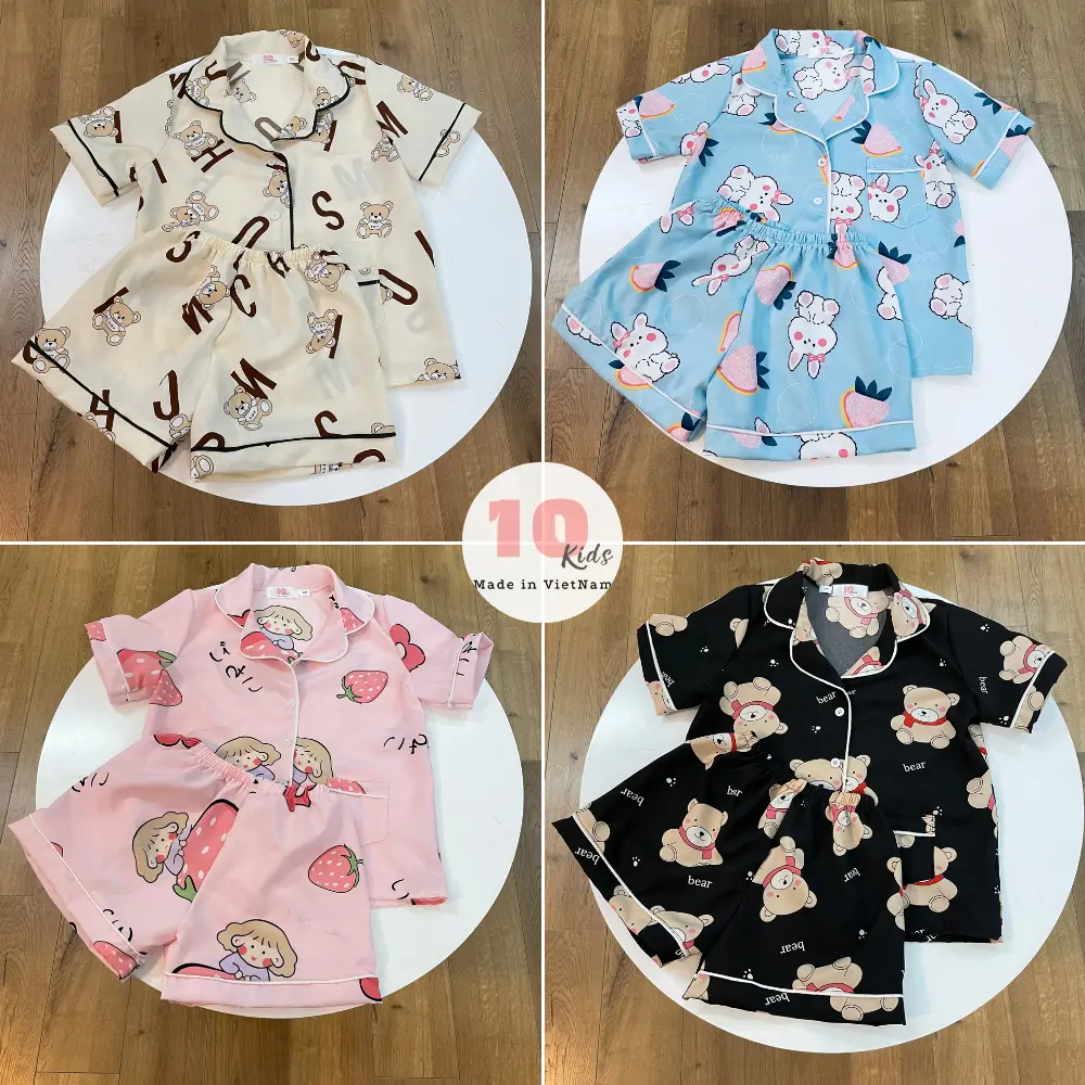 [COD]16-45KG Bộ Pijama Đùi Bé Trai Bé Gái Chất Lụa Hàn Bé Mặc Mùa Hè Siêu Mát Cực Thích - Đồ Ngủ Cho Bé/ Đồ Mặc Nhà Cho Bé TenKids Store