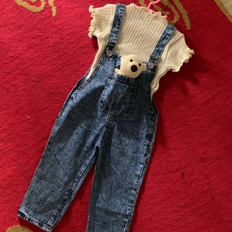 Setelan overral anak jeans + dress rajut 1-7 tahun 0