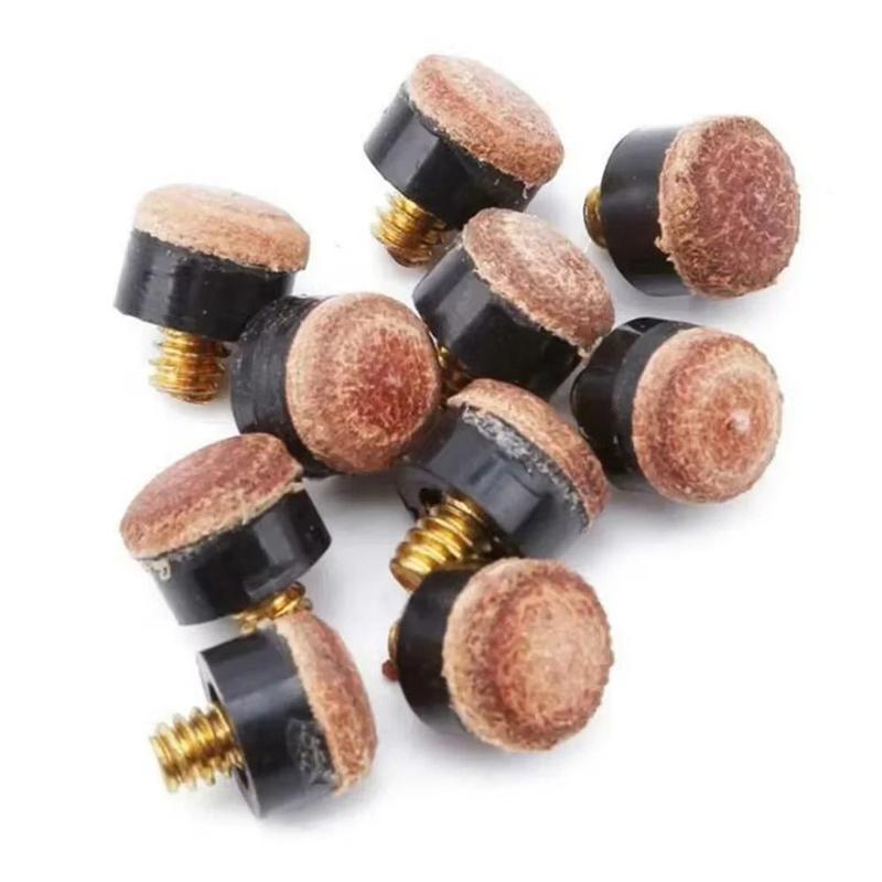 Product Introduction of 20Pcs Durable Snooker Pool Billiards Cue Tips Pole Repair Accessories Replacement Parts Billiards Tip 10/11/12/13mm Screw In Billiards Cue Head 17