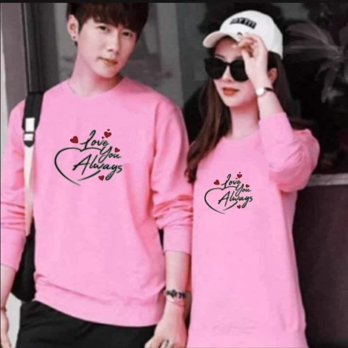 (HARGA SUDAH DAPAT 2 BAJU) Kaos Couple LOVE YOU ALWAYS Lengan Panjang Bahan Katun Soft Sablon Printing Digital DTF Distro Cewek cowok Pasangan Oblong Dewasa Lembut Wanita 1