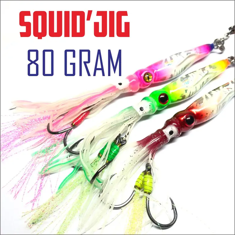Metal jig cumi 80 gram lengkap dengan assist hook #12 2