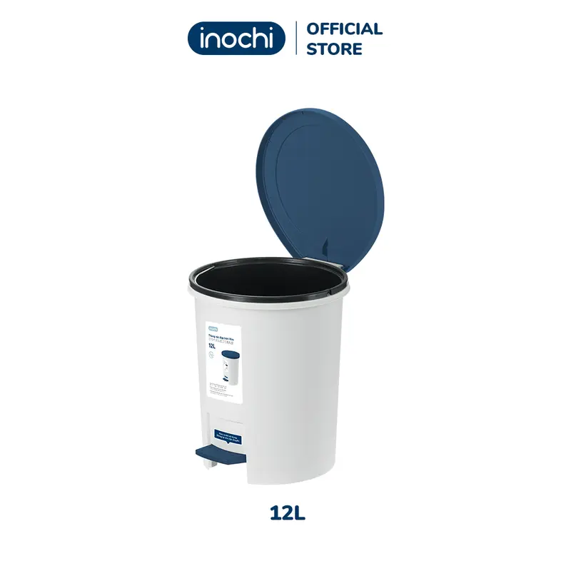 Thùng rác đạp chân nắp tròn Hiro 12L (giao màu ngẫu nhiên) 6