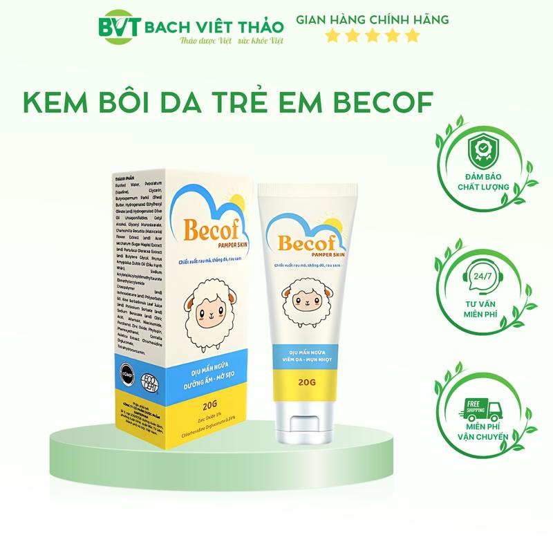 Kem Bôi Becof Làm Dịu Da Dưỡng Ẩm Trị Viêm Da Rôm Sảy Mụn Nhọt Chàm Sữa An Toàn Cho Bé kem trị thâm
