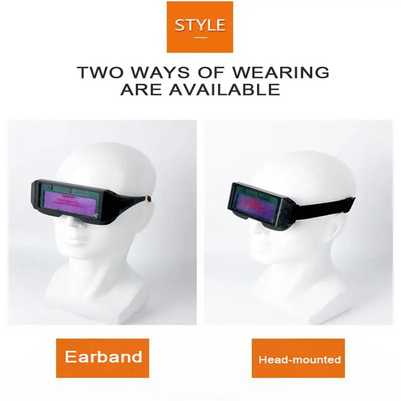 Auto-dimming Welding Glasses, Welding Protective Glasses, Lightweight Welding Glasses with LCD Screen, Solar Energy Eyes Glasses 2