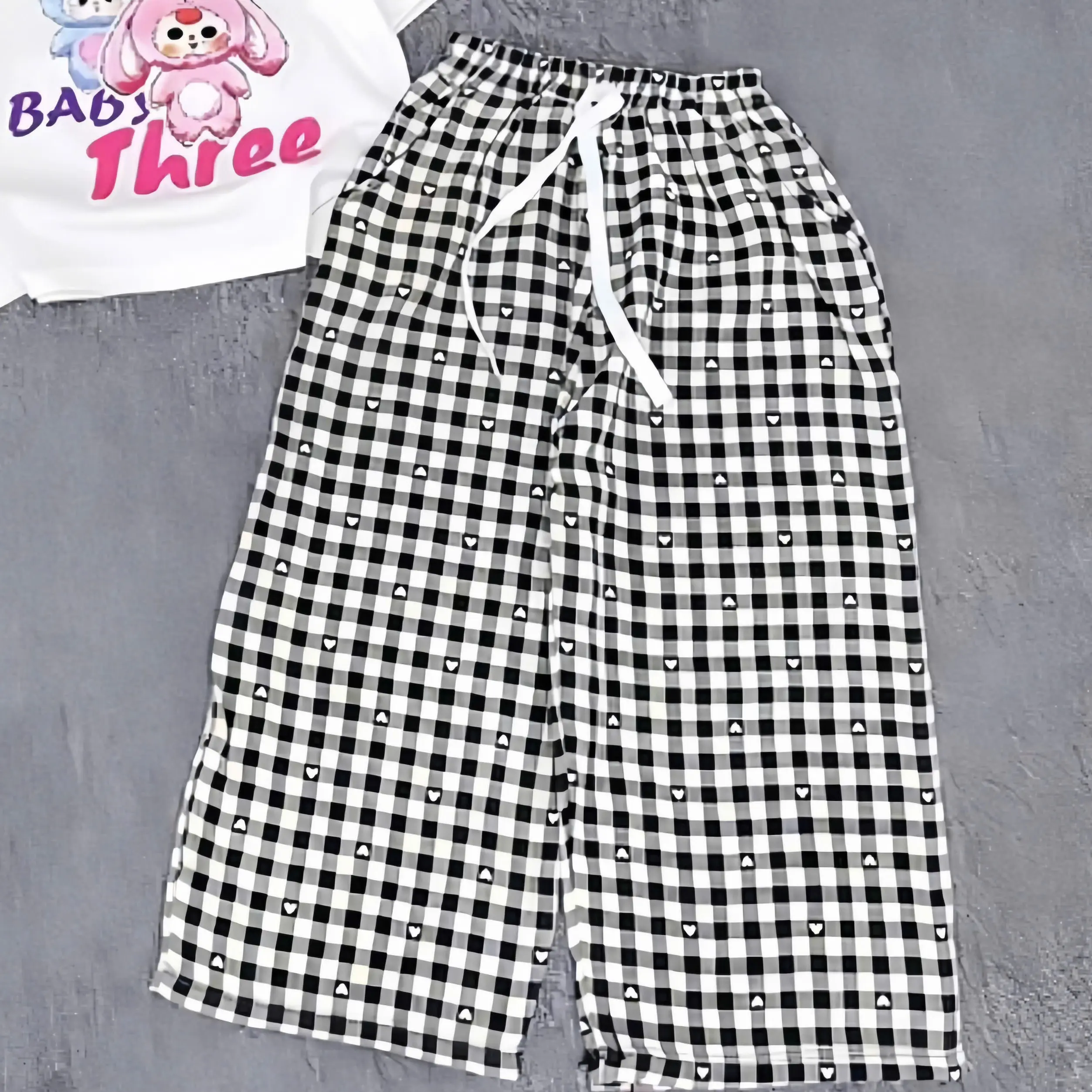Quần xuông kẻ caro cho bé gái, size 9-44kg, chất liệu mềm mịn thoáng mát (TV MS CS888) đùi