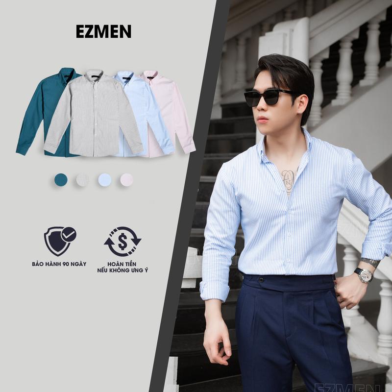 Sơ Mi Kẻ Oxford Luxury Cổ Ghim Cho Nam, Chất Vải Dày Dặn, Đứng Form. (TV-01) 0