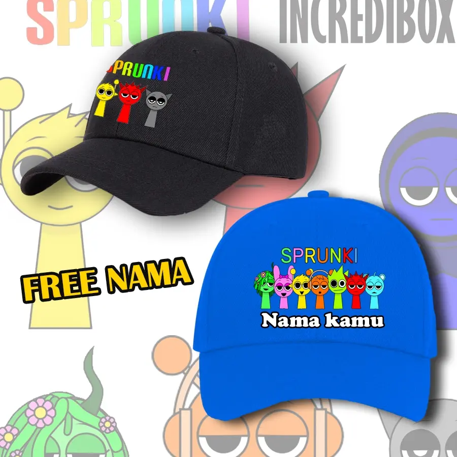Topi Anak Sprunki Incredibox - Topi Baseball Trendy untuk Anak Laki-Laki & Perempuan