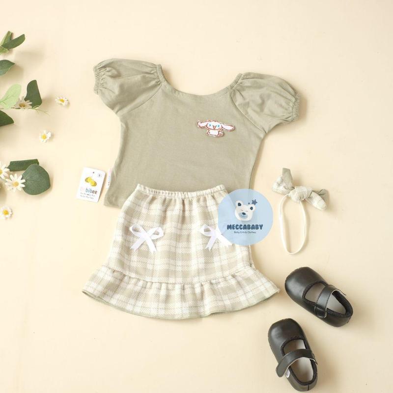 PROMO 4.4 Meccababy  Setelan Rok Anak perempuan bayi lucu free headband/Setelan bayi lucu bbb cinamoro 6