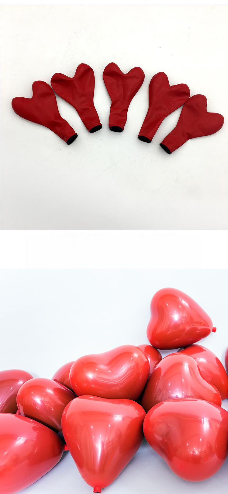 Product Introduction of Belon Perkahwinan Dua Lapisan, Belon berbentuk hati merah delima, Sesuai untuk Hiasan Bilik Perkahwinan dan Pertunangan, Hari Valentine, Belon Hiasan 1