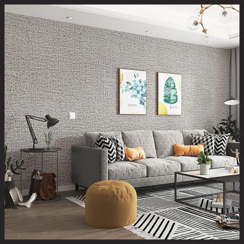 Wallpaper Linen Roll  ukuran 280 x 50 CM Sticker Dinding dekoratif aluminium 4
