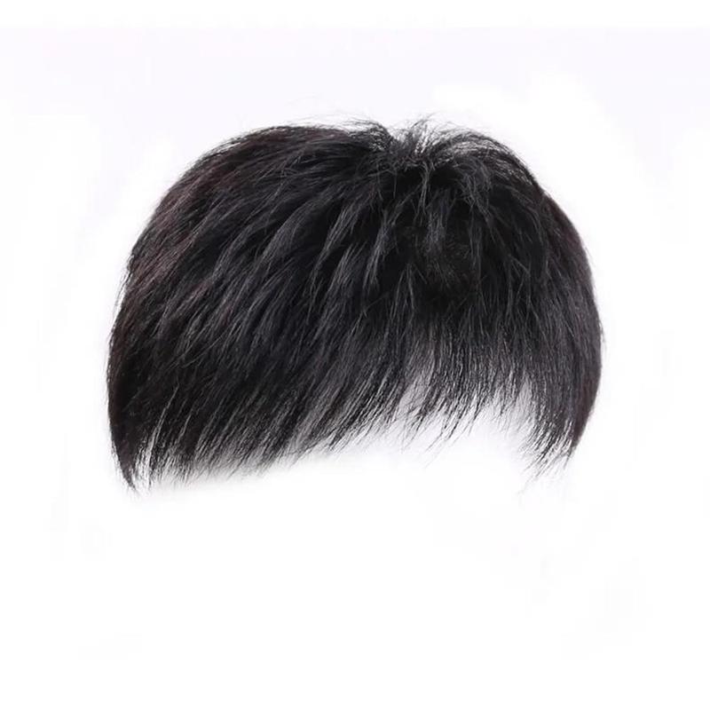 Tóc Giả Nam, Tự Nhiên, Ngắn, Thoáng Khí, Vô Hình, Tóc Giả Bồng Bềnh Đẹp Trai Kẹp Trên Đầu, Khối Thay Thế, Che Phủ Hiệu Quả Mảnh Tóc Giả Hàng Ngày
