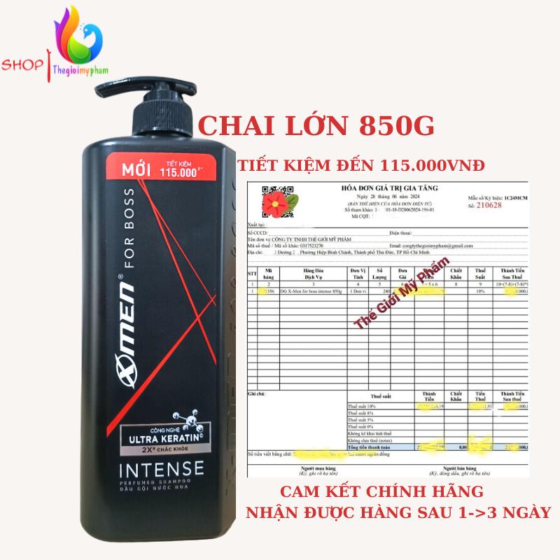 date 2028-Chai 850g Dầu Gội Hương Nước Hoa Xmen For Boss Intense 850g Chăm Sóc Tóc