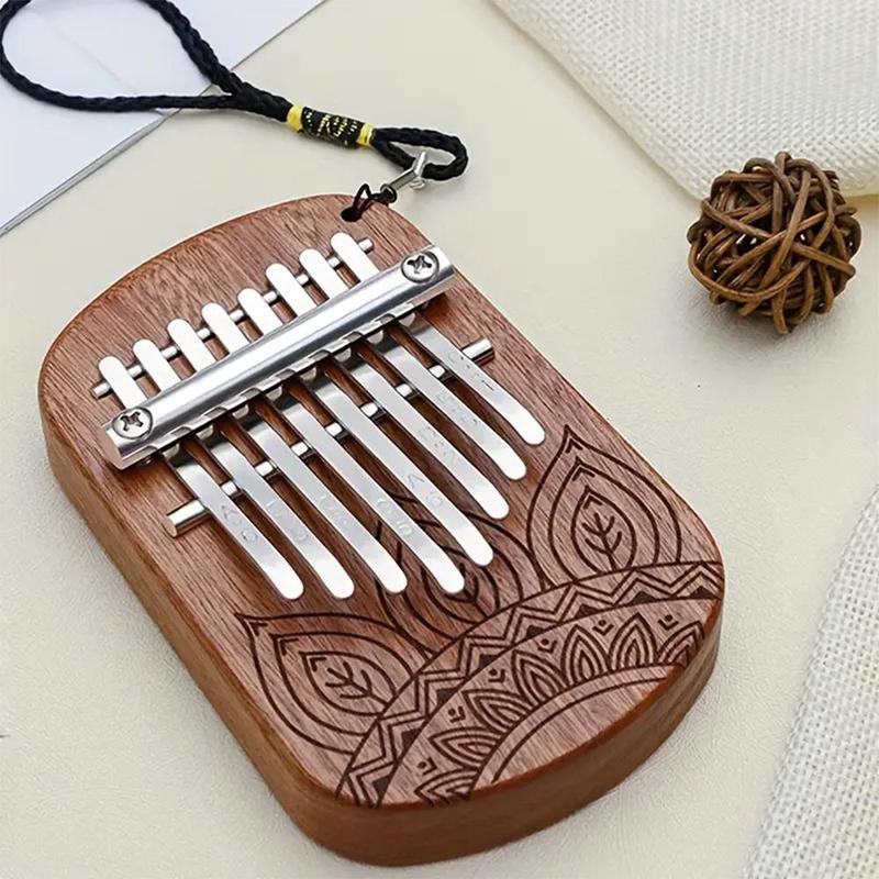 Mini Wooden Thumb Piano, 8-tone Mini Kalimba, Portable Finger Piano, Musical Instrument for Beginners 2