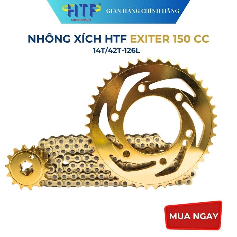 Nhông sên dĩa HTF Exciter 150 cc 14T/42T-126L Phụ Tùng 4
