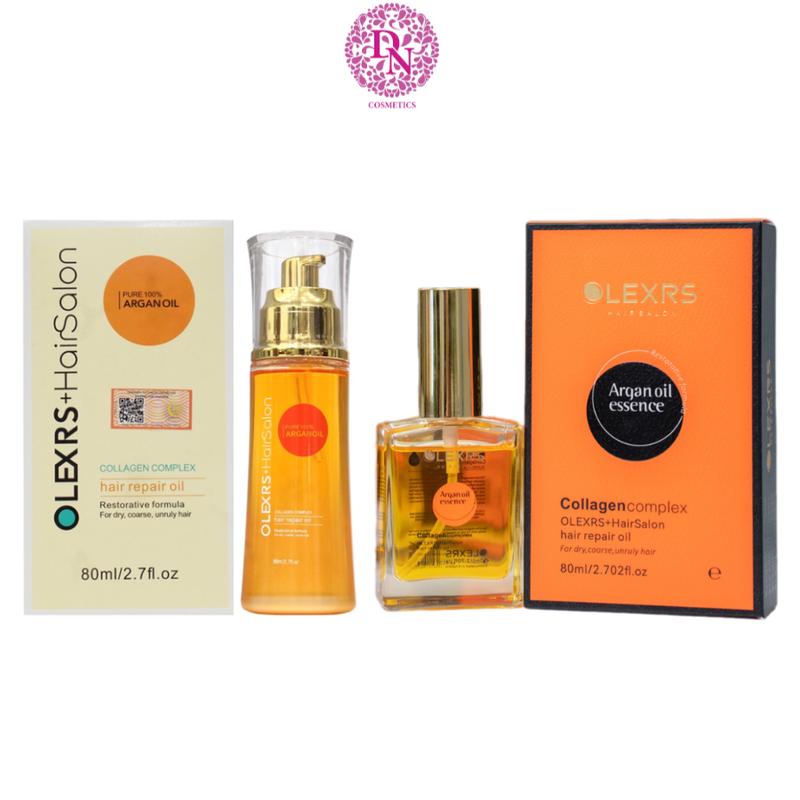 Tinh dầu dưỡng tóc Olexrs Hairsalon Pure 100% Argan Oil Collagen Complex Hair Repair Oil 80ml
