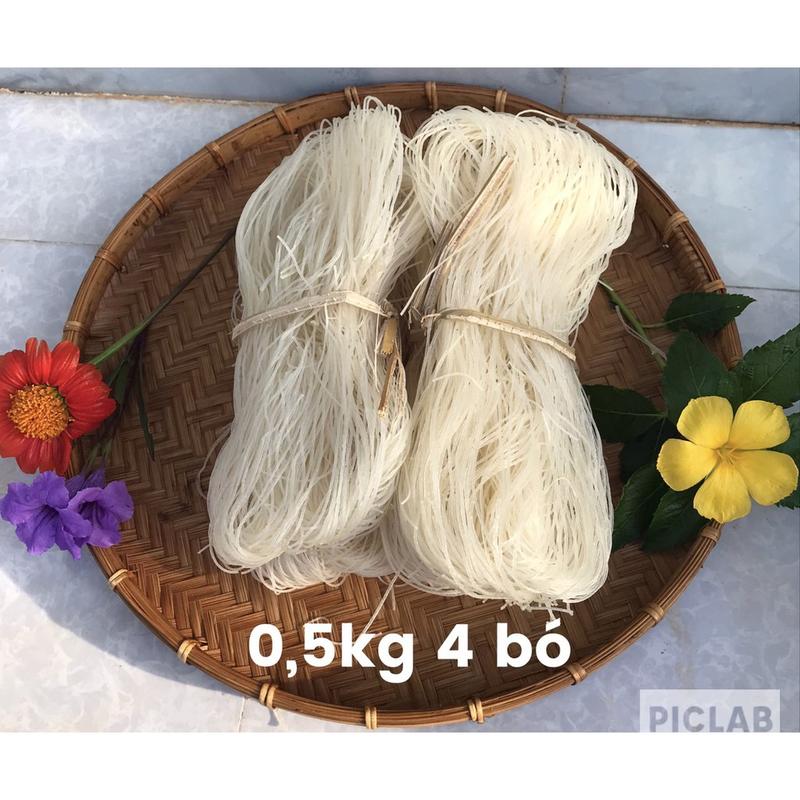 Bún gạo khô Bình Định 1kg SỢI NHỎ  -Bún khô nhà làm- Bún Xào khô bì