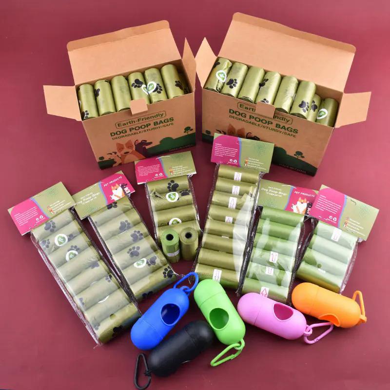 1/42 Roll Pet Biodegradable Trash Bag Dog Poop Bags Bulk Scented Poop Bag Degradable Cat Waste Bags Dog Poop Dispenser 1