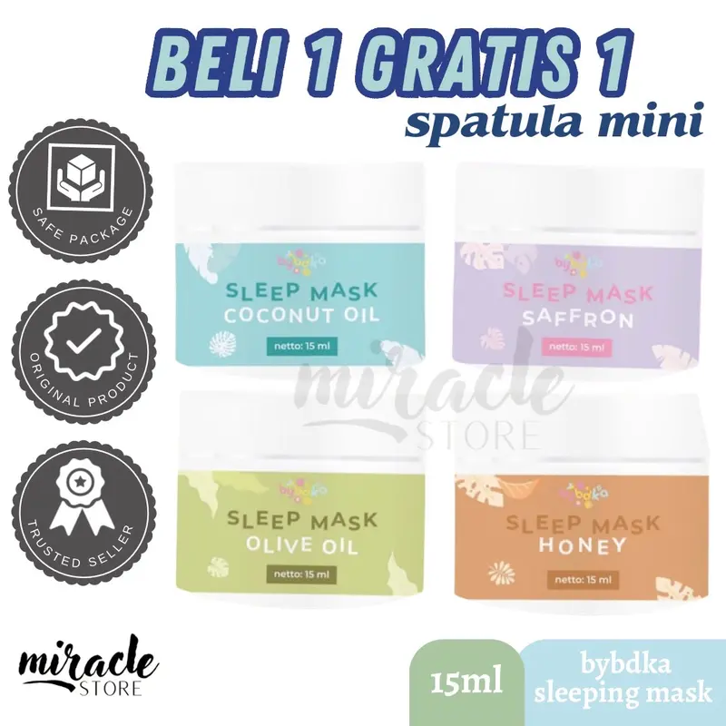 BYBDKA SLEEPING MASK 15GRAM 50GRAM 50ML SAFFRON HONEY COCONUT OIL OLIVE OIL GEL MASKER WAJAH SLEEPMASK VIRAL BYBDKA 0