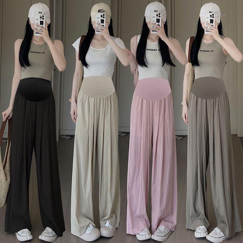 Quần Bà Mang Thai Cho Nữ, Phong Cách Mỏng Mùa Hè Mới, Mặc Ngoài Trời, Quần Yamamoto, Xếp Nếp Và Rộng Rãi, Quần Ống Rộng Thường Ngày Trang Phục Mùa Hè Đầm Bầu Váy Bầu 3